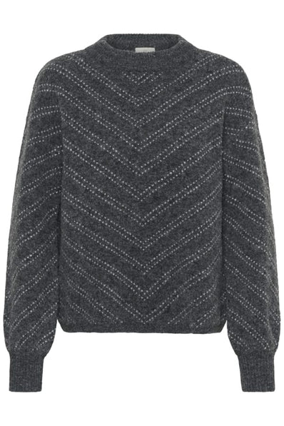 Kaffe trøje_strik_cardigan Kaffe - Hillery strik, grå - 10512562