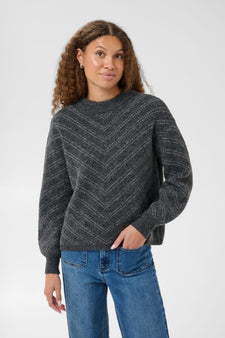 Kaffe trøje_strik_cardigan Kaffe - Hillery strik, grå - 10512562