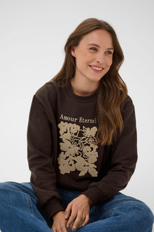 Kaffe trøje_strik_cardigan Kaffe - Roseanne sweatshirt, brun - 10511884