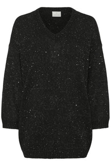 Kaffe trøje_strik_cardigan Kaffe - Shina strik, sort glimmer - 10510987-100121