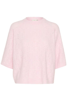 Kaffe trøje_strik_cardigan Kaffe - Tella pullover, rosa melange - 10509496