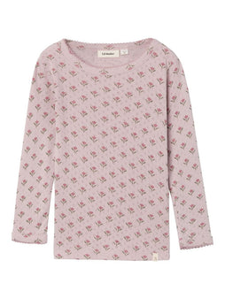 Lil' Atelier trøjer_t-shirts_strik_cardigan Lil' Atelier - Trøje, rosa med tulipan - 13227664