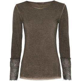 marta bluser_skjorter Marta - Basis trøje med blonde, moro - 11297