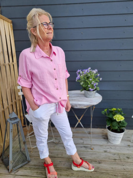 marta bluser_skjorter Marta - Kiara hørskjorte, lyserød - 258354