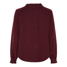 marta bluser_skjorter Marta - Morgana bluse, babyfløjl bordeaux - 2518115v