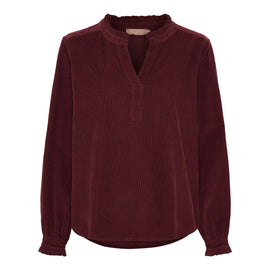 marta bluser_skjorter Marta - Morgana bluse, babyfløjl bordeaux - 2518115v