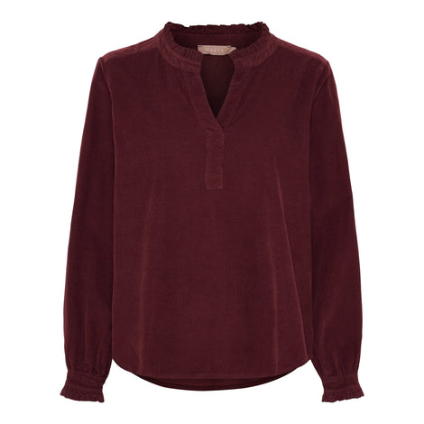 marta bluser_skjorter Marta - Morgana bluse, babyfløjl bordeaux - 2518115v