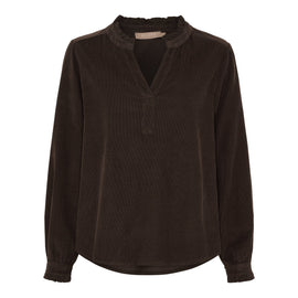marta bluser_skjorter Marta - Morgana bluse, babyfløjl brun - 2518115v