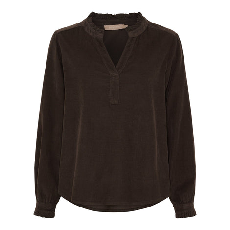 marta bluser_skjorter Marta - Morgana bluse, babyfløjl brun - 2518115v