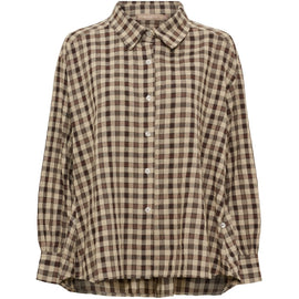 marta bluser_skjorter ONESIZE Marta - Skjorte, Brun tern