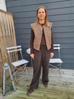 marta bukser_leggiens_shorts Marta - Kiana babyfløjl bukser, brun - 62543