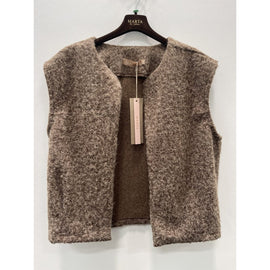 marta jakker_blazere_veste Marta - Capella strikvest, brun - 7600