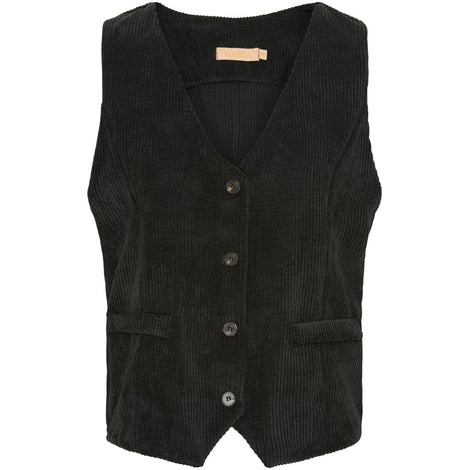 marta jakker_blazere_veste Marta - Vest sort fløjl - 3913b