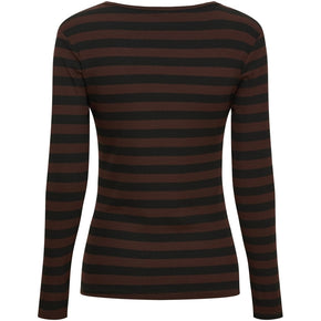 marta t-shirts_toppe Marta - Begonia basis strib, black/moro