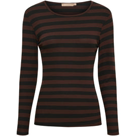 marta t-shirts_toppe Marta - Begonia basis strib, black/moro