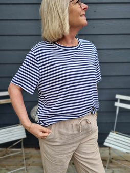 marta t-shirts_toppe Marta - Enrica t-shirt, blue stribe - 258036