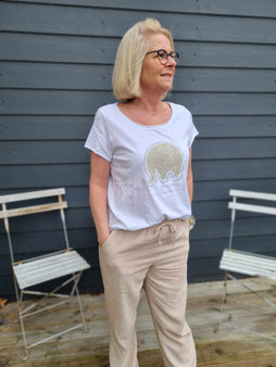 marta t-shirts_toppe Marta - Marie t-shirt, hvid elefant - 1535