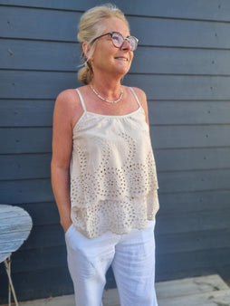 marta t-shirts_toppe Marta - Maya top, sabbia - 5720