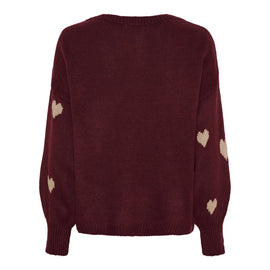 marta trøje_strik_cardigan Marta - Clover strik, bordeaux