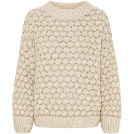 marta trøje_strik_cardigan Marta - Strik, beige/gold - 422