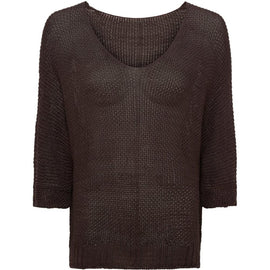 marta trøje_strik_cardigan ONE-SIZE Marta - Betina strik, brun - 7010