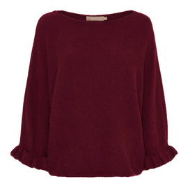 marta trøje_strik_cardigan ONE-SIZE Marta - Elderflower strik, bordeaux