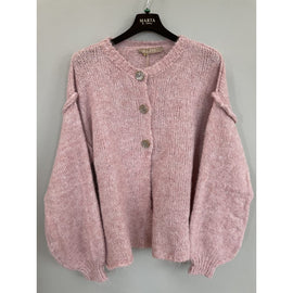 marta trøje_strik_cardigan ONE-SIZE Marta - Novella strik cardigan, rosa - 9735