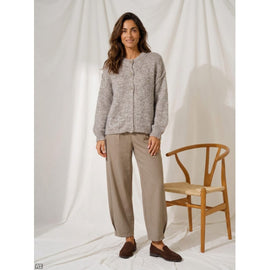 marta trøje_strik_cardigan ONE-SIZE Marta - Novella strik vest, fango - 9735