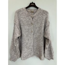 marta trøje_strik_cardigan ONE-SIZE Marta - Novella strik vest, fango - 9735