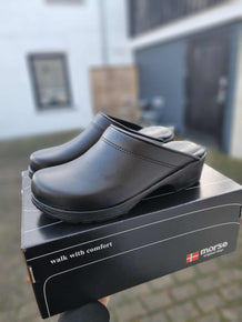 Morsø Skoimport træsko Morsø - Træsko uden hælkap, sort skind - 2075-04