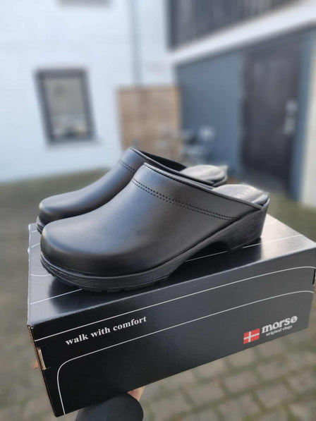 Morsø Skoimport træsko Morsø - Træsko uden hælkap, sort skind - 2075-04