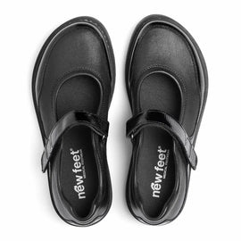New Feet flade sko New Feet - Dame ballerina med velcro, sort - 252-31-210