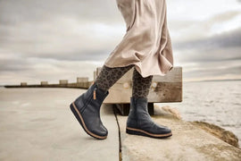New Feet korte støvler New Feet - Damestøvle, sort skind - 192-81-110