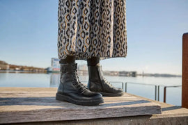 New Feet korte støvler New Feet - Damestøvle, sort skind - 252-13-110