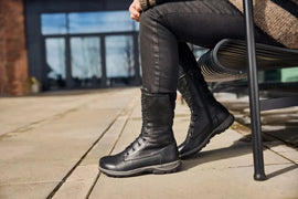 New Feet lange støvle New Feet - Damestøvle, sort skind - 172-21-110