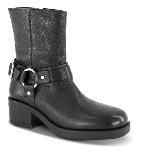 NOË Collection korte støvler NOË - Biker Boot dame, sort skind - 16602