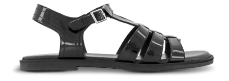 NOË Collection sandaler lav hæl NOË - Damesandal, sort lak - PI-3528