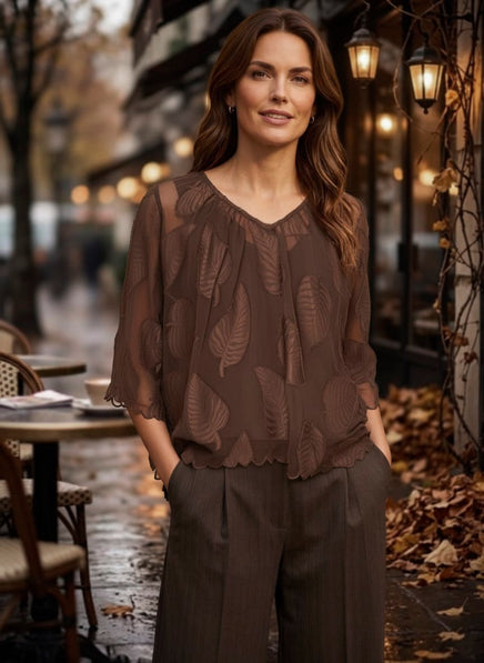 OFELIA bluser_skjorter Ofelia - Beate bluse, brun
