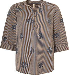 OFELIA bluser_skjorter Ofelia - Ella bluse, brun/blå