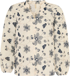 OFELIA bluser_skjorter Ofelia - Flora bluse, cream combi