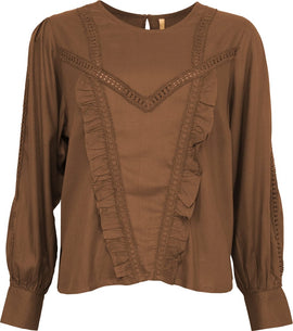 OFELIA bluser_skjorter Ofelia - Grete bluse, brun
