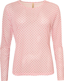 OFELIA bluser_skjorter Ofelia - Gwen mesh, rosa med pink prikker