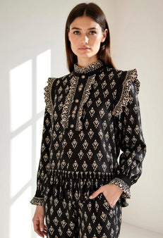 OFELIA bluser_skjorter Ofelia - Josephine bluse, sort mix