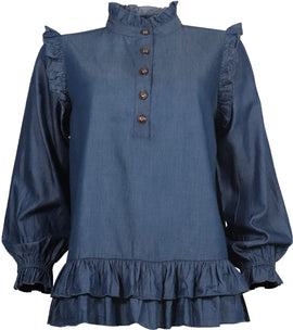 OFELIA bluser_skjorter Ofelia - Nanna bluse, blue wash