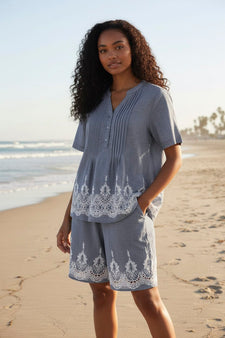 OFELIA bukser_leggiens_shorts Ofelia - Tova shorts, blå