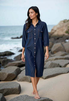 OFELIA kjoler_nederdele Ofelia - Dalia kjole, blue wash