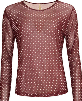 OFELIA t-shirts_toppe Ofelia - Gwen mesh bluse, bordeaux