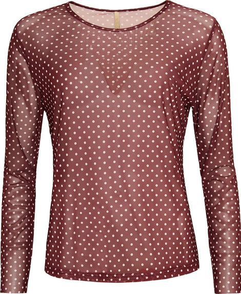 OFELIA t-shirts_toppe Ofelia - Gwen mesh bluse, bordeaux