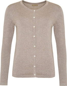 OFELIA trøje_strik_cardigan Ofelia - Fri cardigan, sand