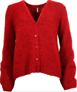 OFELIA trøje_strik_cardigan Ofelia - Laia strik cardigan, rød